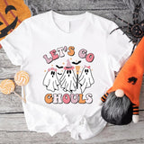 Let's Go Ghouls Halloween T-Shirt, Funny Halloween Gift Tee For Woman, Ghouls Shirt, Girls Retro Halloween Shirt, Spooky Season Tee. halloween apparel
