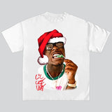 Lil Uziii Red Santa Hat Rap Tee Shirt Cute Y2k Shirt Merry Christmas