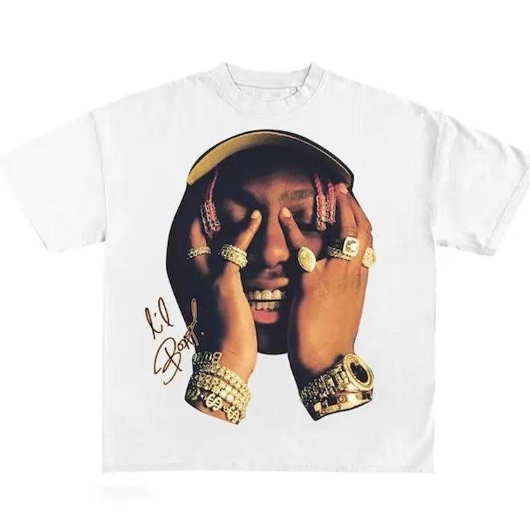 Lil Yachty Shirt, Vintage White Rap Tee, Hip Hop Graphic Print T-Shirt