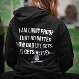 Living Proof Hoodie - Unisex, Twin Needle Stitching,  Durable - Comfort, Cotton