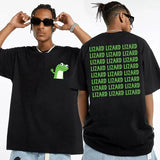 Lizard Funny Meme Two Sides Tshirt, Viral Meme Lizard Shirt, Funny Weirdcore Y2k Aesthetic Gift, Unisex Short Sleeve Tee, Graphic Round Neck Tee