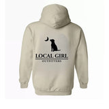 Local Girl Outfitters Hoodie - Bold Pink Camo Dog and Moon Design, Perfect for Outdoor and Nature Loving Girls, Unisex Hoodie Offering Comfort and Style for Everyday Wear TTP