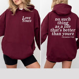 Love Yourz Quote Hoodie Casual Street Style Fleece Fabric Pullover Sweatshirt for Women for Men, Perfect Gift