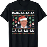 MAGA LA LA LA Donald Trump POTUS 47 Ugly Christmas Sweater T-Shirt