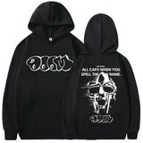 MF D0om Madlib Madvillain Metal Mask Graphic 2-Sided Hoodie All Caps When You The Illest Villain Hoodies Male Hip Hop Hoodie