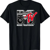 MTV Logo Red Boombox Graphic T-Shirt - Unisex And Inclusive - Multiple Colorways - Full Size Range