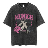 Machine Gun Kelly Munich Game 2024 Graphic Tee, Football Helmet Crossover Shirt, Germany Concert Tour Merch, Unisex Streetwear Top