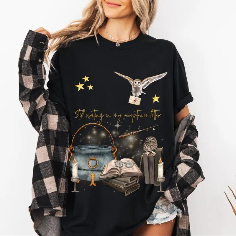 Magic school Inspired Oversized T-Shirt, Wizard School Tee, Unisex Tee, Garment-Dyed Shirt, Wizarding World, Magical Shirt