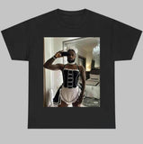 Maid Lebron James Selfie Graphic Shirt, Meme Cringe Shirts, Funny Gift Idea, Menswear Streetwear Shortsleeve Tropical ,Top Womenswear