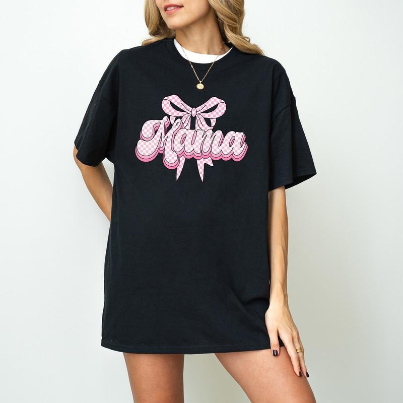 Mama Shirt, Coquette Shirt, Pink Bow Shirt, Soft Girl Shirt, Cute Mom Sweatshirt, Mama Gift, Mother Days Gift, Gift To Mom, Baby Shower Gift