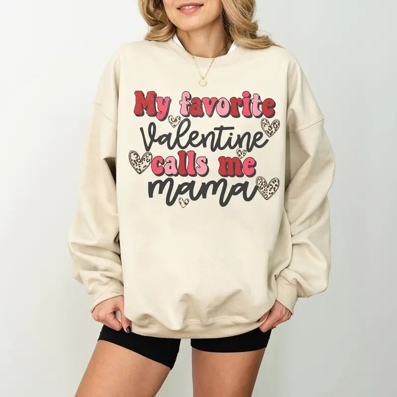 Mama Valentine Shirt, Vintage Womens Valentines Day Sweatshirt, Valentine's Day Gift, Gift For Her