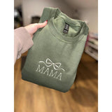 Mama with bow Embroidered Sweatshirt