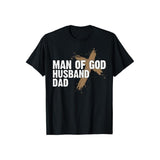 Man Of God Husband Dad  T-Shirt Pure Cotton Casual Street Style Crew Neck Short Sleeve T-Shirt Tops Trendy For Women For Men, Perfect Gift