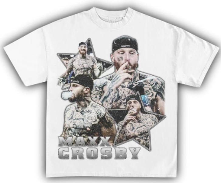 Maxx Crosby Vintage Tshirt, Cotton Unisex T-Shirt, Crew Neck, Size S- 3XL, Menswear Top, Womenswear Top Underwear Streetwear Tropical Casual