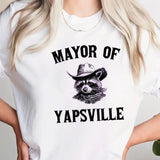 Mayor of Yapsville Funny Graphic Tee Pure Cotton Casual Street Style Crew Neck Short Sleeve T-Shirt Tops Trendy For Women For Men, Perfect Gift