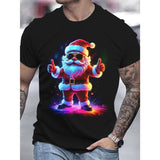 Men'S 3D Print T-Shirt Casual Regular Fit with Christmas Pattern for Adult Summer Wear Made in USA