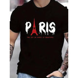 Men'S Tower T-Shirts Clothes Fashion Street Paris Letter Short Sleeve T Shirts For Men Casual 3d Print Summer Tops Made in USA