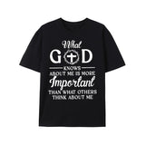Men's Casual "What God Knows" Print Crew Neck Short Sleeves T-Shirts For Summer Made in USA