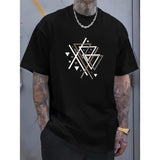 Men's Casual Round Neck Cotton Printed T-shirt, Simple Style, Comfortable Fit For Everyday Wear Made in USA