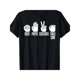 Men's Cotton T-Shirt with Rock Paper Scissors Design - Perfect for Father's Day, Casual & Outdoor Activities, Machine Washable Made in USA