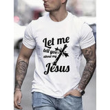[Men's Let Me Jesus] Regular Fit Men's Let Me Jesus Crew Neck - Durable Stretch, Ideal For Sports & Casual Wear Made in USA