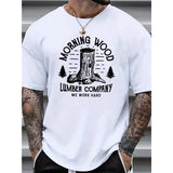 Men's Morning Wood Print T-Shirt - Relaxed Fit, Elastic, Breathable, Short Sleeve - For Men - Casual Wear - Perfect Gift for Him Made in USA