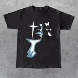 Men's Portrait Butterfly T-shirt, T Shirts for Men, Y2K Gothic Graphic Tees for Men, Casual Street Summer Tops for Men