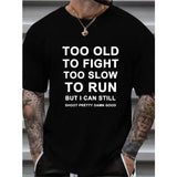 Men's T-shirt, Letters Print, Summer Trendy Short Sleeve Tees For Male, Big & Tall Made in USA