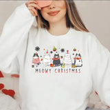 Meowy Christmas Shirt | Cat Lover Christmas Sweatshirt