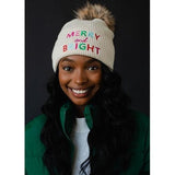 Merry & Bright Beige Beanie