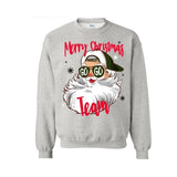 Merry Christmas Football Game Day Santa Sweatshirt, Cotton Crew Neck Tshirt, Game Day Shirt, Christmas Shirt, For Men, For Women