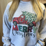 Merry Christmas Red Truck Sweatshirt