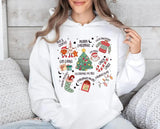 Merry Christmas Sweatshirt, Xmas Tree Santa Shirt, Women's Christmas Themed Letter Print Round Neck Graphic Tee, Hoodie, Unisex Sweater Pullover Tee