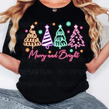 Merry and Bright Neon, Christmas, Neon Christmas, Christmas Tree, Christmas Coquette Bow, Christmas T shirt