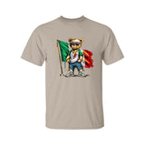 Mexico Flag Teddy Bear Shirt, Hip Hop Bear Mexican, urban cartoon bear tee, street pride fashion, latino graphic outfit, mexican flag streetwear