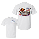 Michellob Ulltra beer Tshirt, Skeleton Pumpkin Shirt, Pumkin Tee, Halloween Shirt, Unisex Classic Cotton Tee with 2 Sided Graphic Print in All Sizes, For Men, For Women