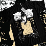 Mieruko Chan T-Shirt S-4XL Miko Yotsuya Ghost Manga Mier Girl Horror Anime Gift Shirt
