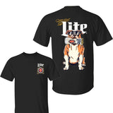 Miler Lite Bulldog Shirt, Miler Dog Lover Shirts, Funny Beer with Cool Dog Unisex Cotton Fit, Full Sizes For Men, For Women