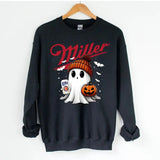 Miler Lite Ghost Cute Pumpkin Halloween Sweatshirt - Unisex Crewneck Sweatshirt for Men and Women - Pullover, Womenswear Fabric Hoodie