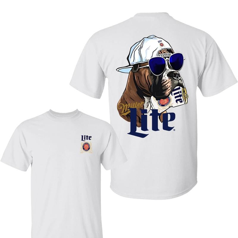 Miler Lite Hunting Brindle Boxer Dog Unisex Cotton Tshirt, Gift for Dad, Miler Liter Shirt, Mom, Grandpa, Husband,  Full Sizes Streetwear Menswear