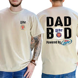 Miller Lite Dad Bod Powered By Miller Lite T-shirt 2 Sided, Drink Shirt, Gift For Men, Sport Athletic, Casual Drinking Tshirt, Classic Cotton Menswear Shirts, Fatherday Top
