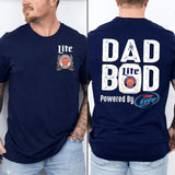 Miller Lite Dad Bod Powered By Miller Lite T-shirt , Drink Shirt, Gift For Men, Sport Athletic, Casual Drinking Tshirt, Gift For Dad, Father Day Shirt