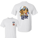 Miller Lite Golden Dog , Funny Miller Lite Beer Lovers 2 sides  Print in All Sizes for men & women NO comfort color shirts graphic tee