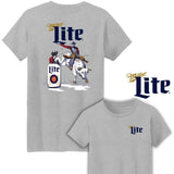 Miller Lite Rodeo Two Sides Cotton Unisex T-Shirt , Cowboy Graphic Bull Riding Shirt, Miller Lite Western Wear T-Shirt