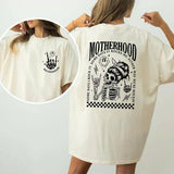 Motherhood Some Days I Rock It Shirt, Motherhood Rock Skeleton T-shirt Double Printed, Mom Life Shirt, Mama Shirt, Gifts For Mom