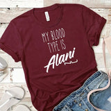 My Blood Type is Alani Nu Tshirt, Trendy Funny Graphic Shirt, Funny Alani Nu Gift trendy minimalistic Shirt, Alani Tee Unisex Cotton