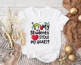 My Students Stole My Heart Shirt, Teacher Christmas Gift Tee, Student Lover T-Shirt, New Teacher Xmas Party Tee, Teacher Appreciation.