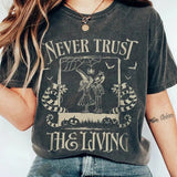 N3ver Trust The L1ving Tshirt, Beetl3juice Tee, Horror Halloween Films Shirt, Unisex Short Sleeve Tee Shirt, Casual Clothing Streetwear