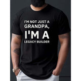 NOT JUST A GRANDPA Print T Shirt, Tees For Men, Casual Short Sleeve T-shirt For Summer Made in USA
