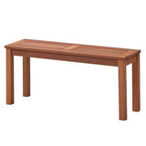 Solid Wood, Outdoor, 2-Seat, Backless, Garden Bench, Natural Finish